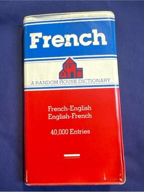 French English Dictionary Random House Printed 1988 40,000 Entries Vintage